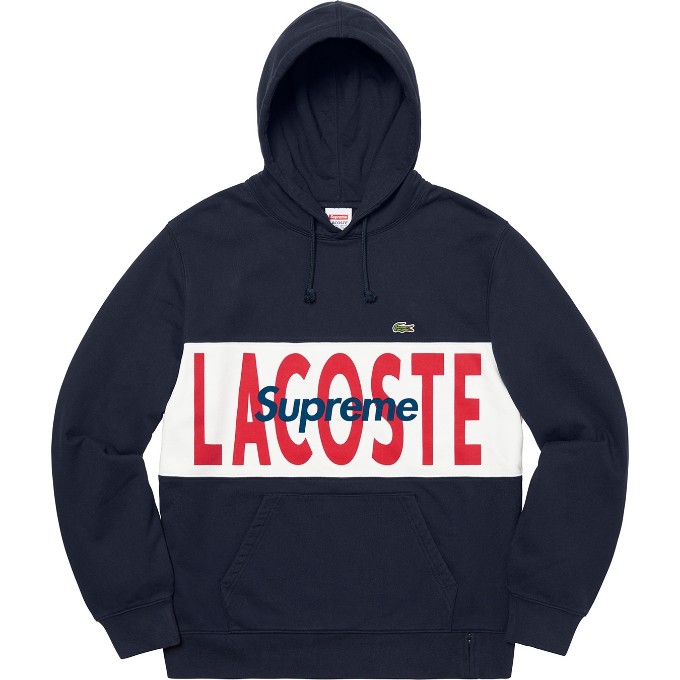 Supreme®/LACOSTE Logo Panel Hooded Sweatshirt view 3